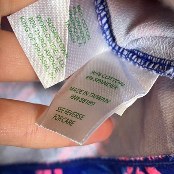 Lilly Pulitzer Vibrant Blue and Pink Quarter-Zip Pullover - Picture 4 of 5